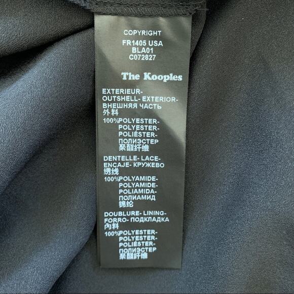 NEW The Kooples Chiffon Lace Up Mini Dress (Sz XXS) Fit-And-Flare Black - Picture 13 of 14